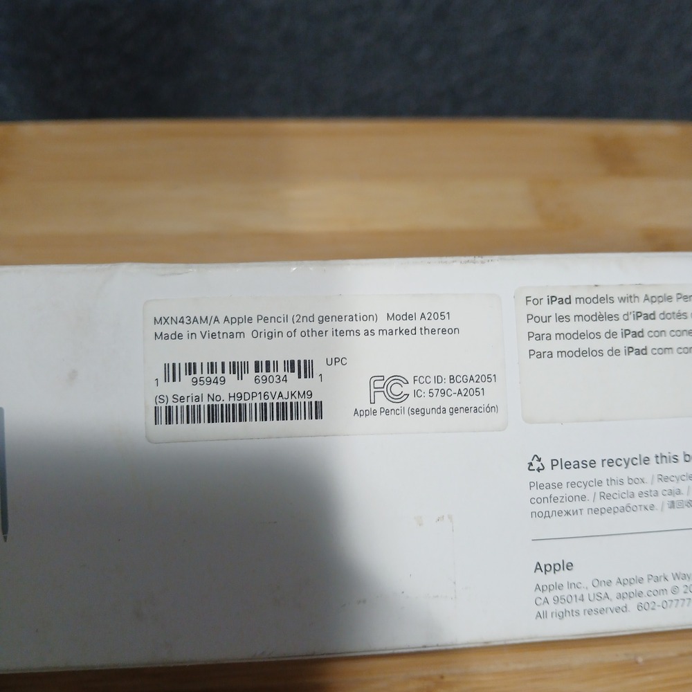 NIB 2nd Gen Apple Pencil Model A2051 MXN434AM/A Never Used Tech I Pad - Picture 3 of 5